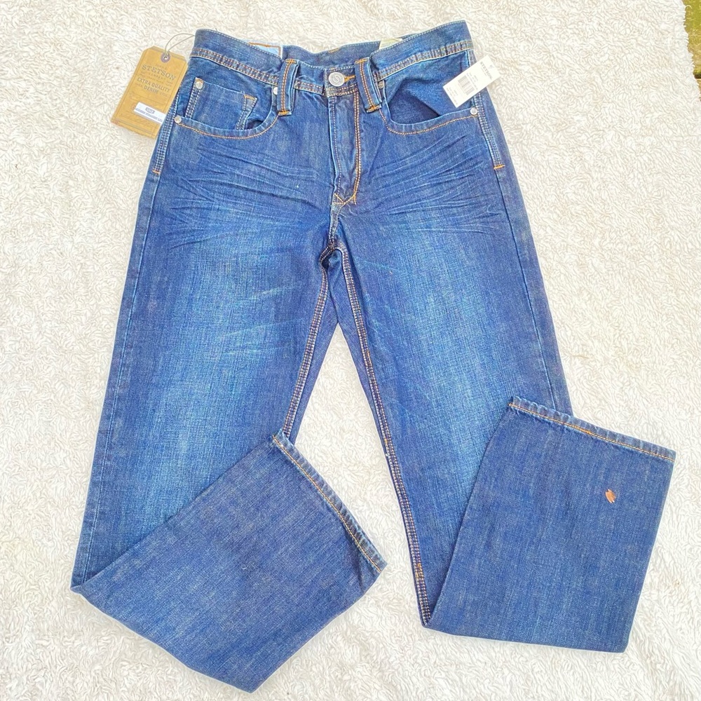 NWT 30 x 32 John B. STETSON Co. #1312 Western Blue Jeans Modern Straight Leg
